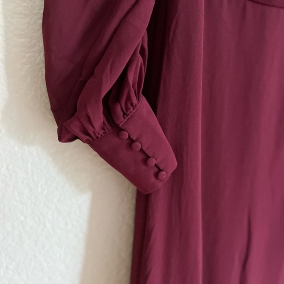 NWOT Feel the Romance Burgundy Off-the-Shoulder Maxi Dress! - Picture 4 of 7
